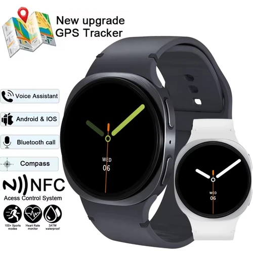 Nuevo reloj 8 Mini reloj inteligente hombres GPS pista deportes al aire libre salud Bluetooth llamada NFC IP68 impermeable brújula Smartwatch hombres 2025