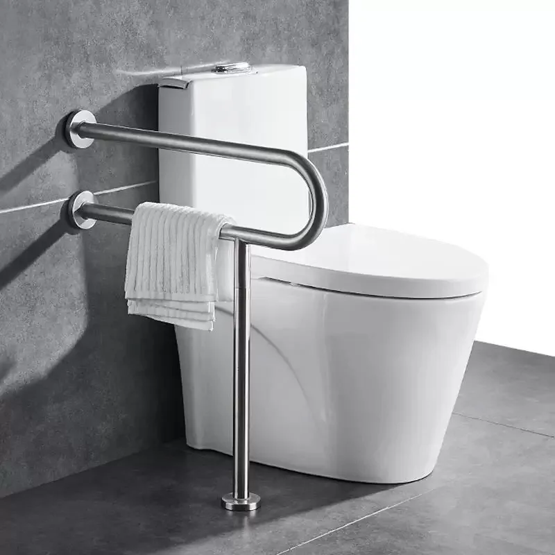 Barra de apoio de segurança para banheiro de aço inoxidável 304 montada na parede para deficientes e chuveiro para hospitais