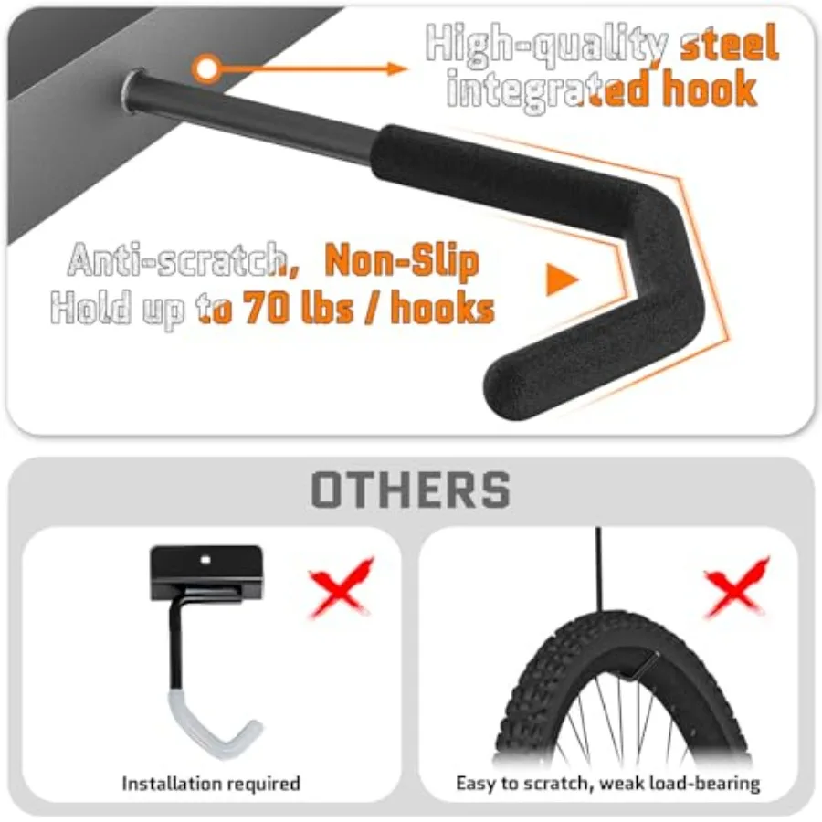 رف دراجة قائم بذاته للمرآب 4 حامل تخزين الدراجة مع قاعدة متذبذبة خالية من شماعات دراجة عمودية شديدة التحمل مع قابل للتعديل