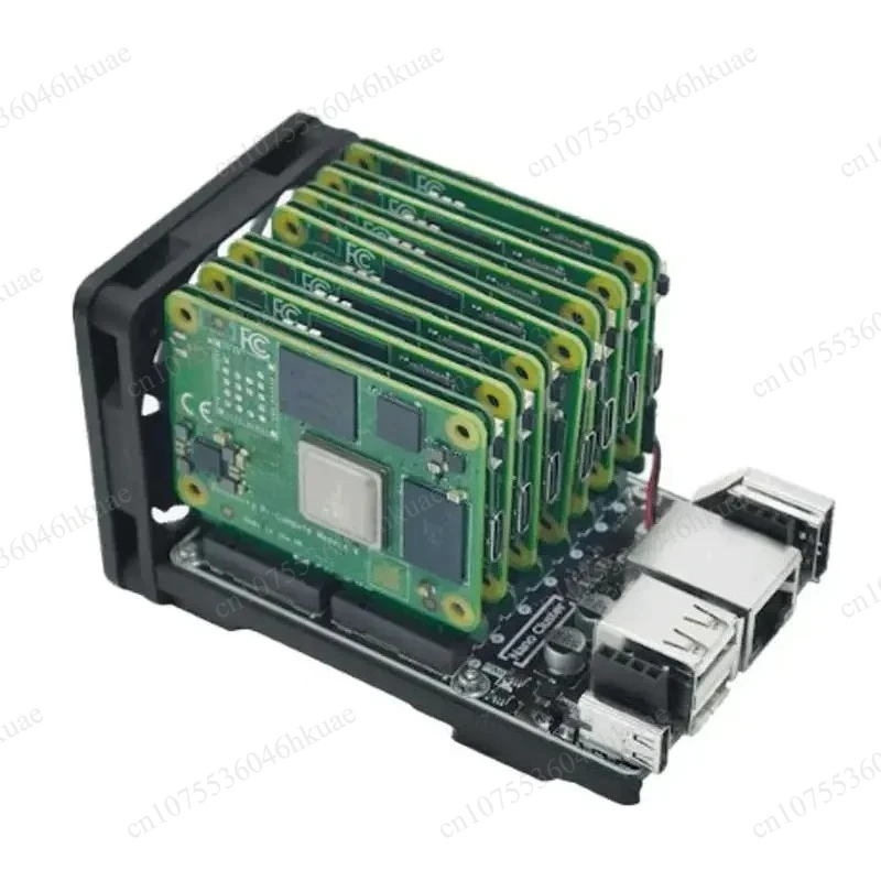 7 SOM Slots Mini Cluster Carrier Board Embedded Compute Baseboard For CM4 CM5 LM3H M4N Edge Data Computing