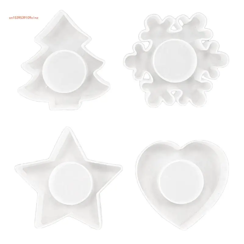 

Stand Silicone Mold Candlestick Mold Holder Ornament Mould Christmas Tree Snowflake Heart Star Molds