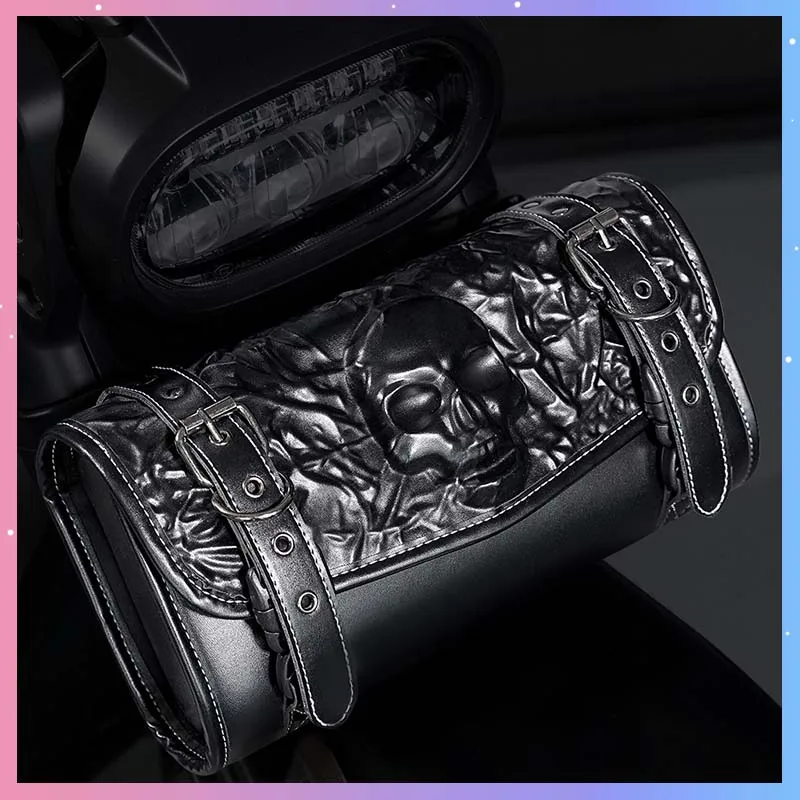 motorcycle-fork-bag-retro-gothic-punk-skull-embossed-pu-leather-storage-bag-for-adult-motorcycle-riders-motorcycle-bag-gift