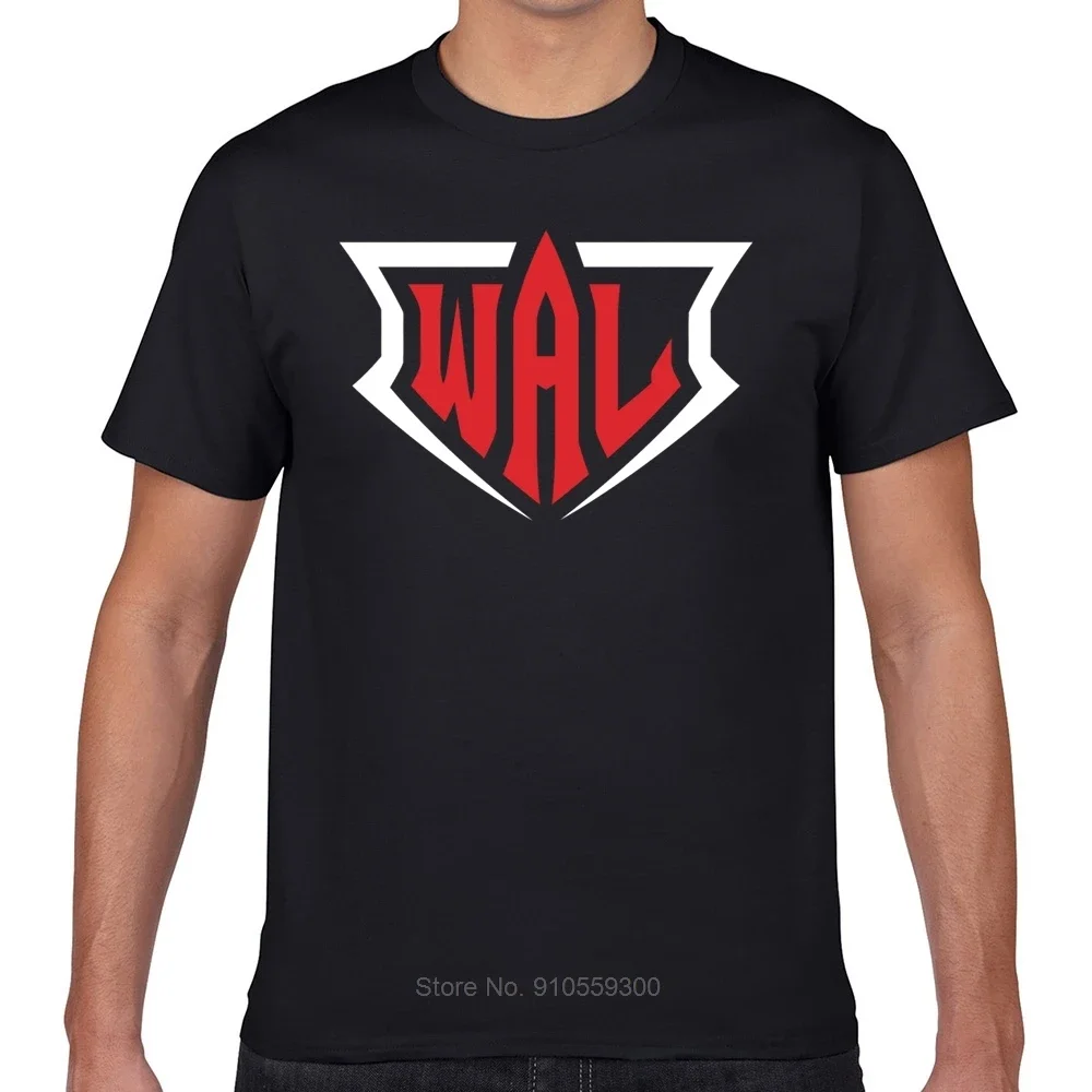 Camiseta de algodón para hombre, camisa informal de la Liga Mundial de Lucha Libre, Geek, negra, de marca, de verano