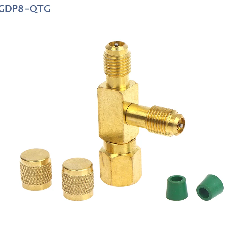 

Новый 1 комплект T-типа 1/4 "SAE тройник с сердечником клапана для оборудования для кондиционирования воздуха и холодильного оборудования, инструмент для наполнения жидкостью