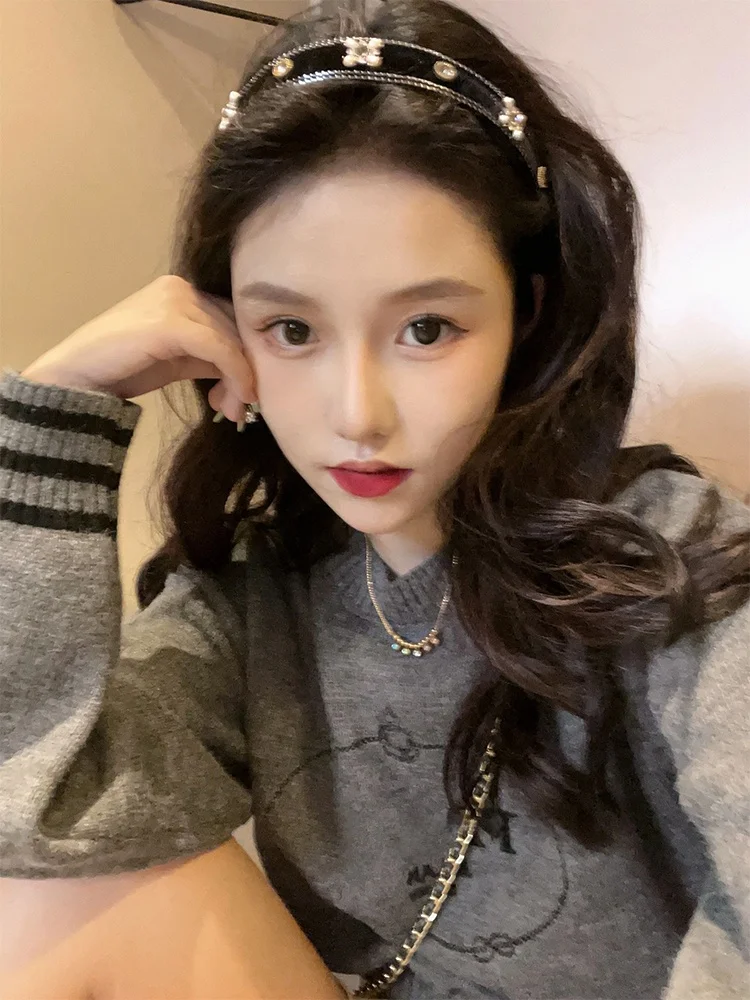 korean-chic-embroidered-letter-ort-knit-sweater-women's-loose-casual-anti-aging-top-autumn-winter-new-arrival