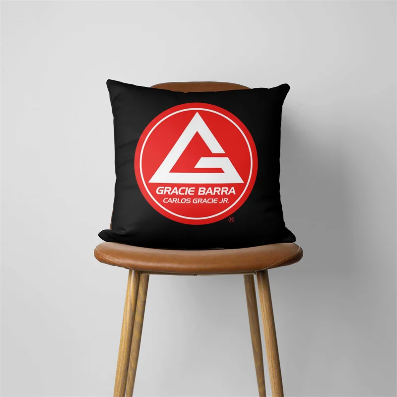 Fronha Decorativa Quadrada para Sofá e Cadeira, Gracie Barra Carlos GR, Brazilian Jiu Jit Fronha, Capa de Almofada, Presente, 418