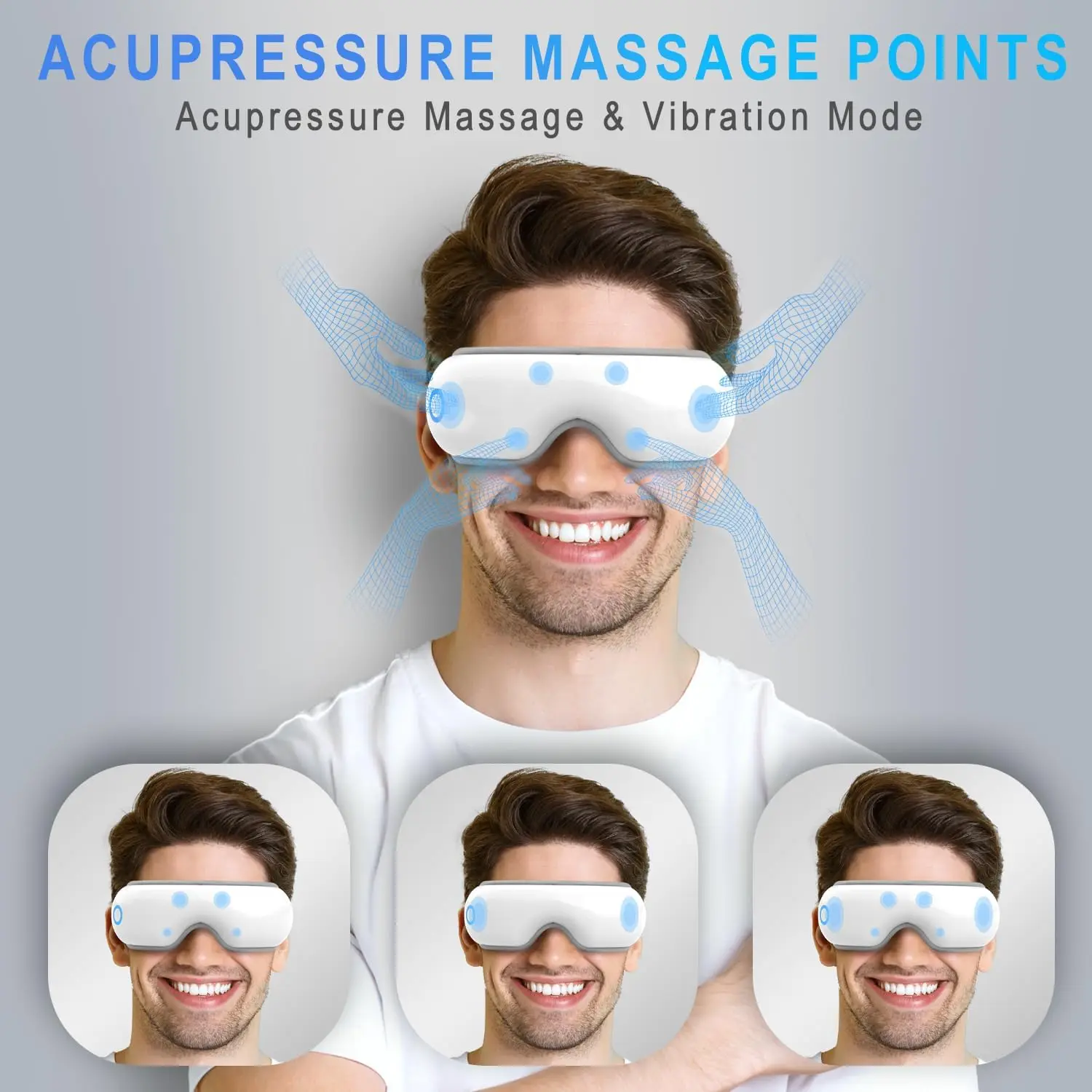 VIMYSHOW Eye Massager with Air Pressure Compression & Vibration Rechargeable Eye Mask for Dry Eyes Eye Care Gifts for Women Men