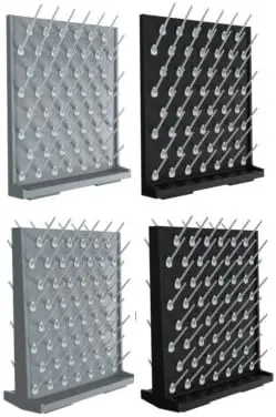 Bench-top/Wall-Mount Laboratory Glassware Drying Rack with 52 Pegs - Black