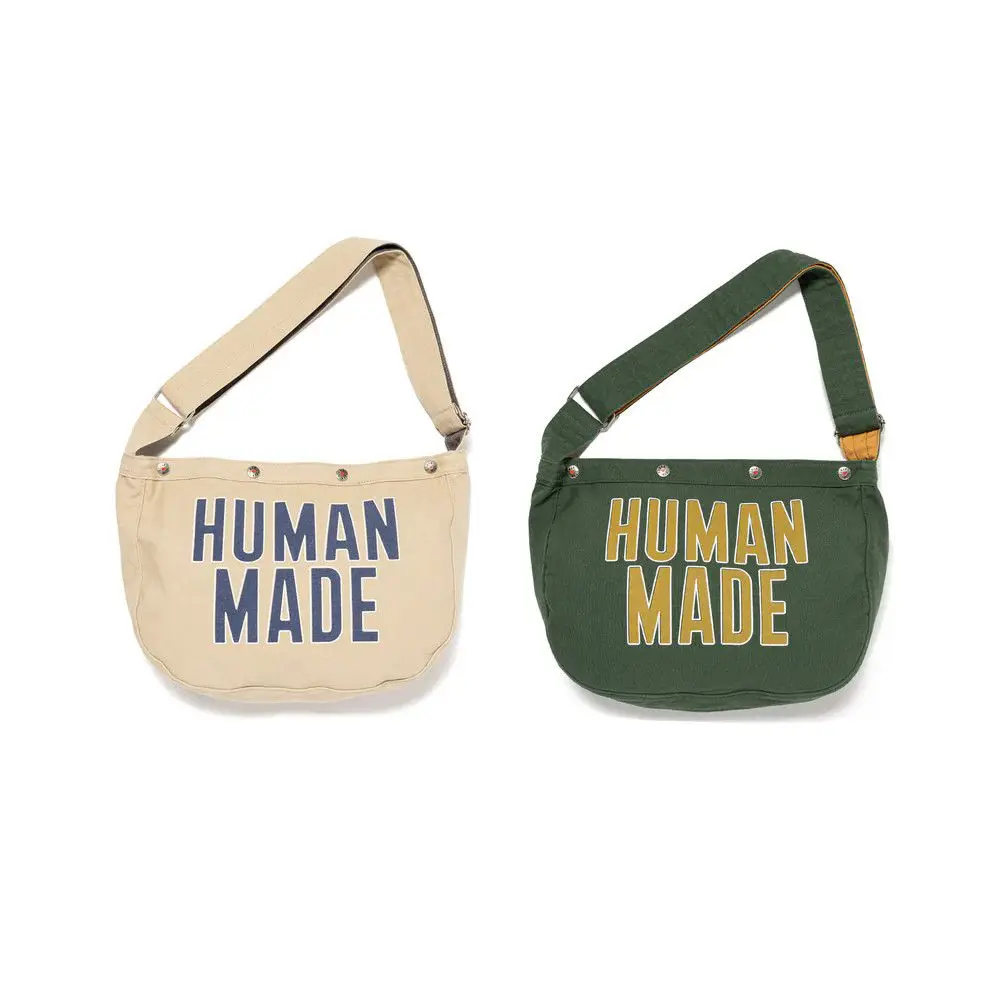 

HUMANMADE Large Capacity Canvas Crossbody Bag Fashion Letter Print Casual Shoulder Messenger Bag for Women