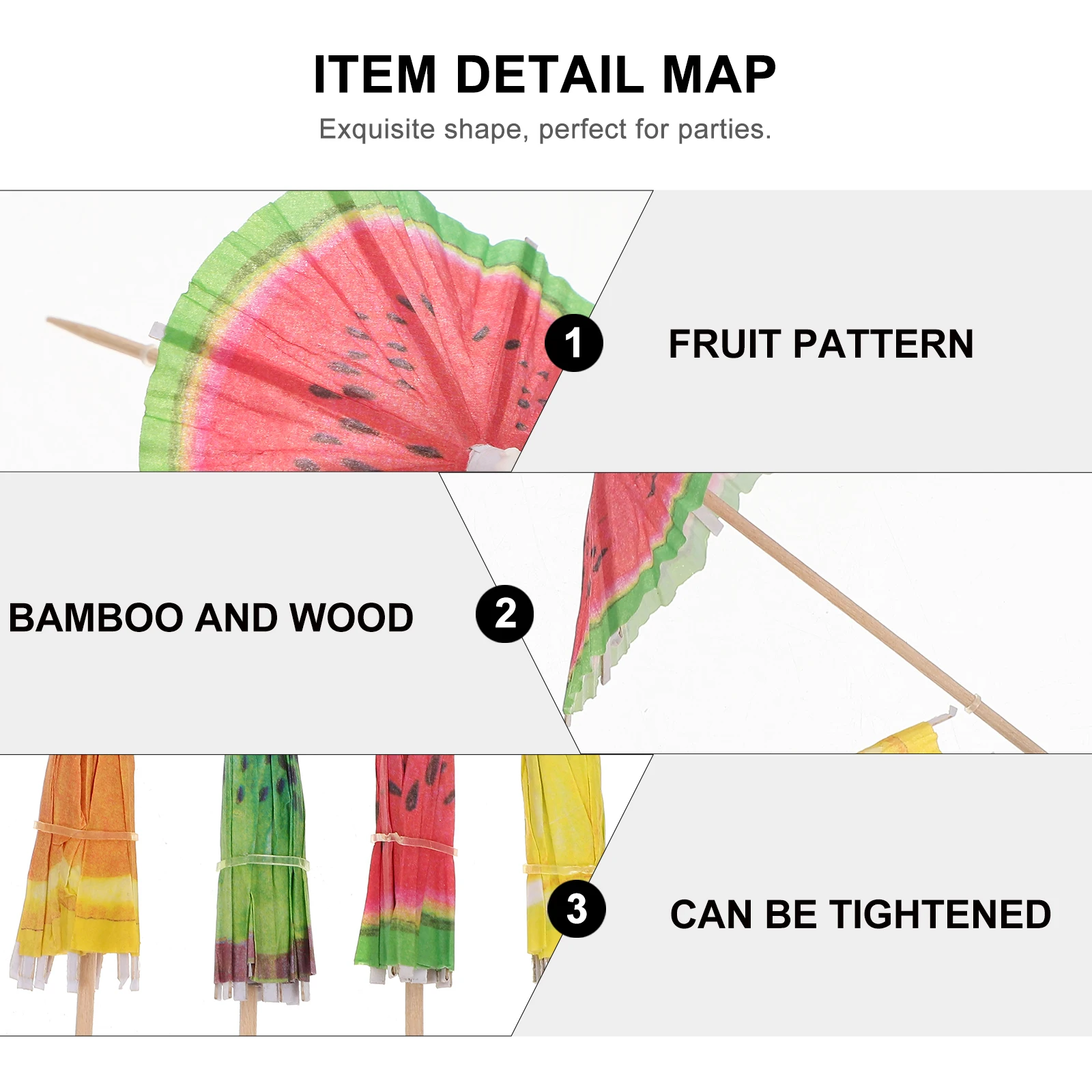

40pcs Fruit Picks Cocktail Sticks Wooden Appetizer Picks Simple Design Party Supplies Tropical Beach Decorations Restaurant Home