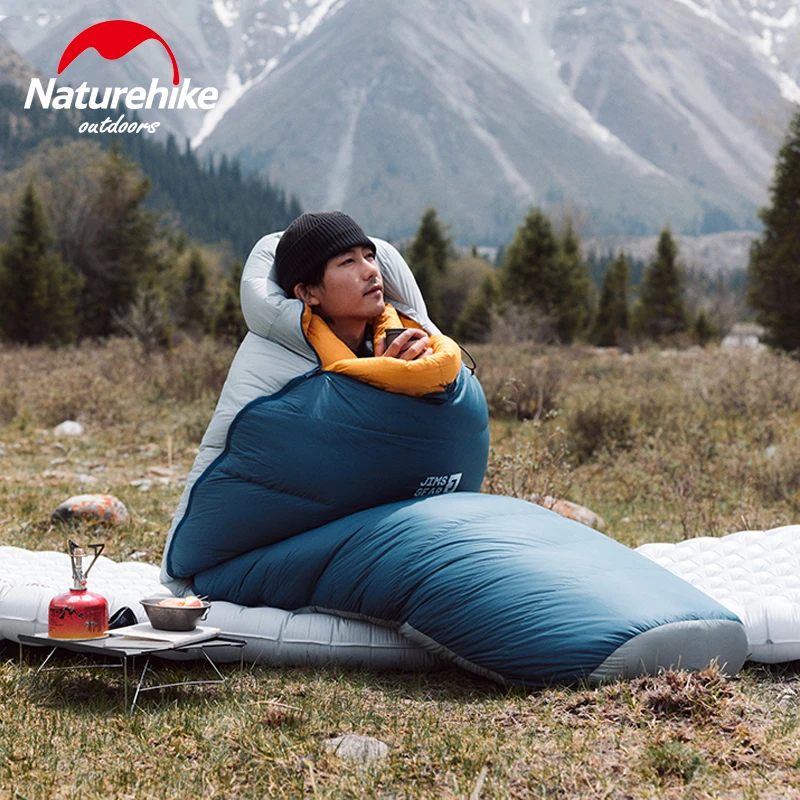 

Naturehike JIM'S GEAR Goose Down Mummy Sleeping Bag Outdoor Breathable Winter Thickened Portable Warm Camping Down Sleeping Bag