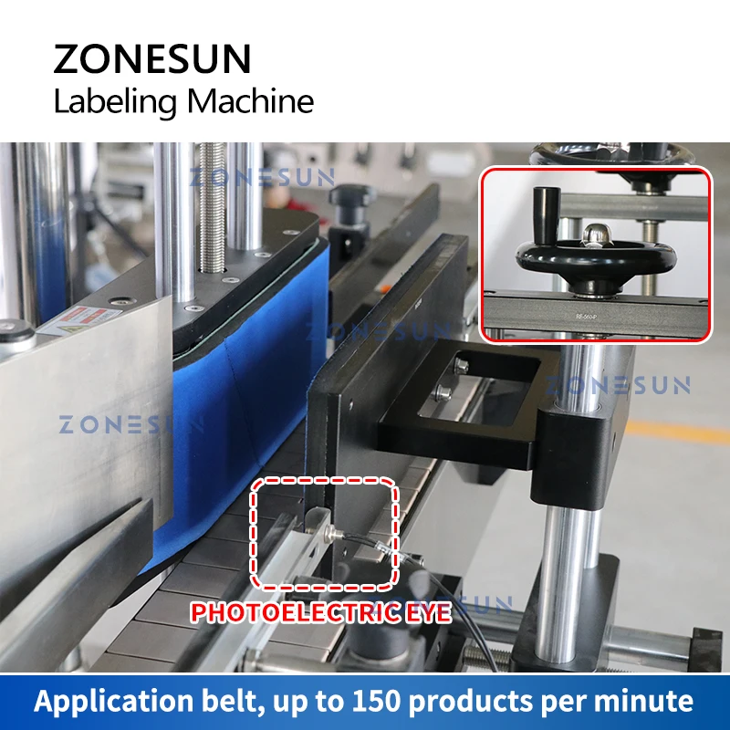 ZONESUN Round Cylindrical Bottle Wrap Around Labeling Machine ZS-TB200R Automatic Vial Jar Can Tin Drinks Cosmetics Packaging