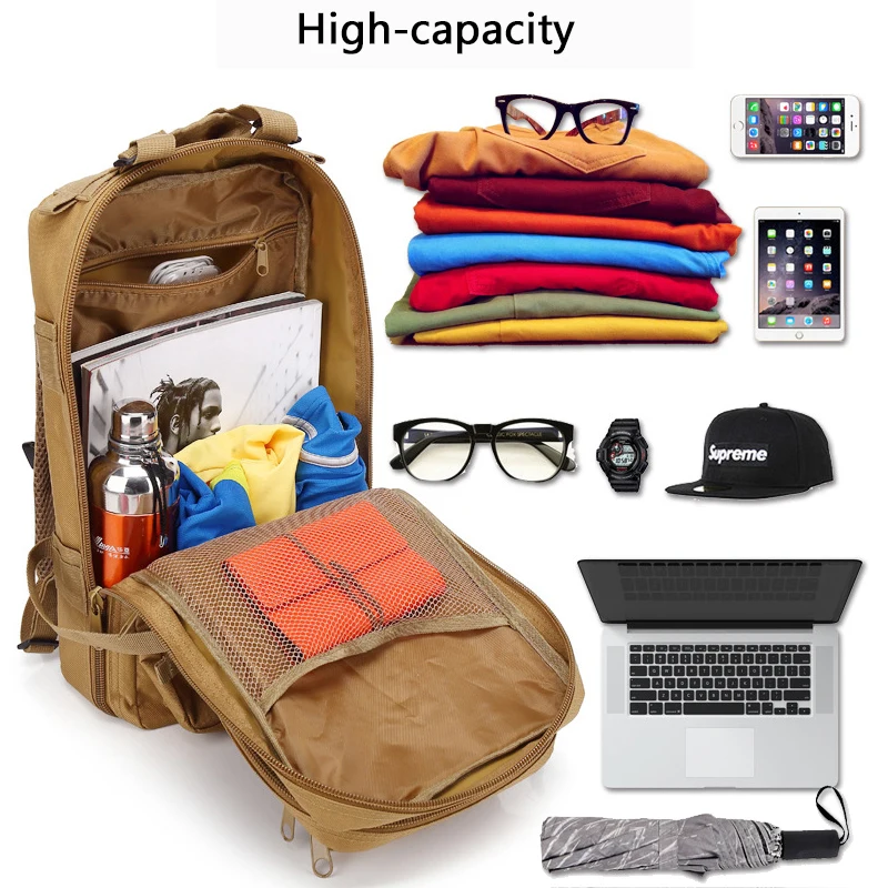 3P Outdoor Hiking Camping Fishing Backpack 20L-25L 1000D Nylon Backpack Hunting Molle Bag Equipment
