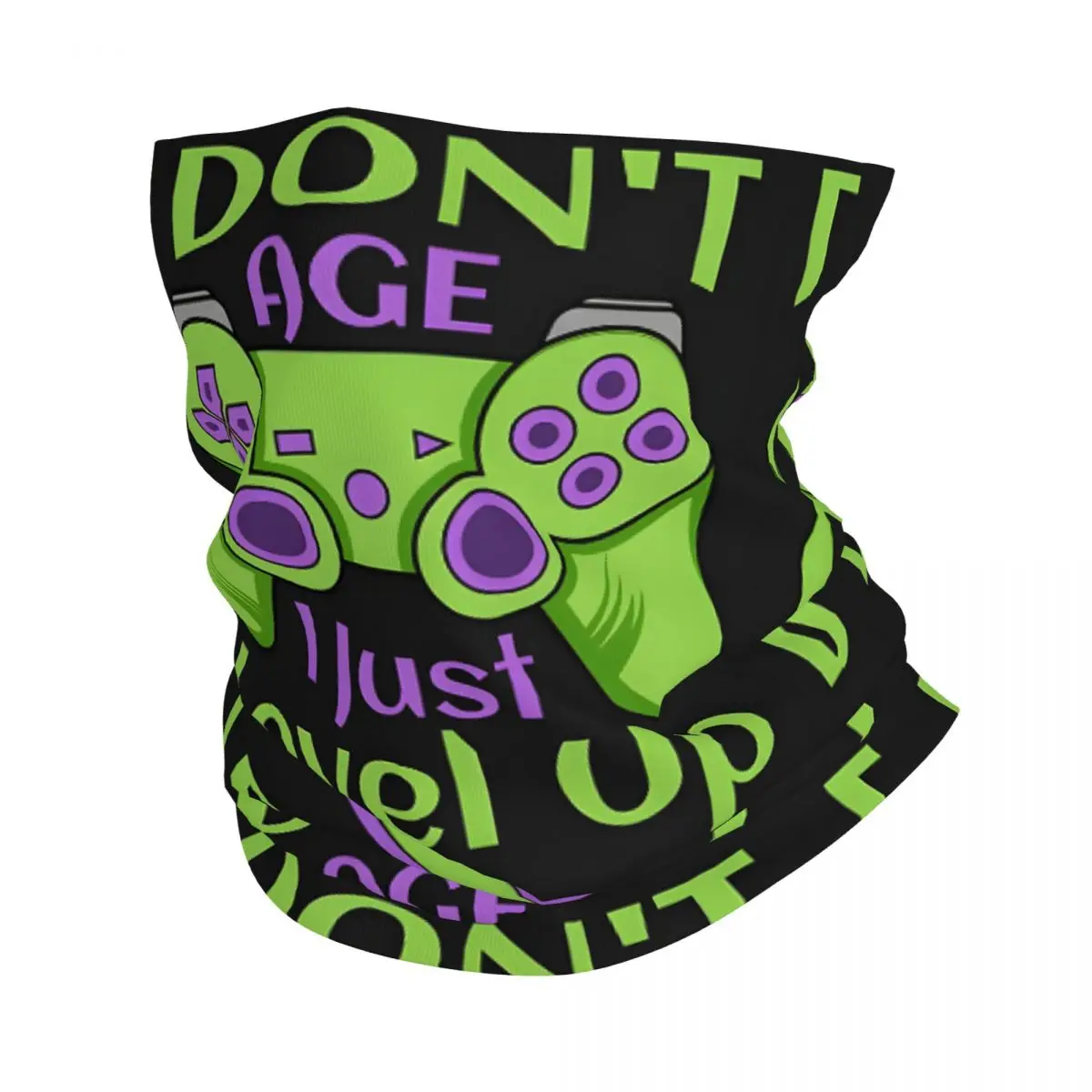 Gamer I Dont Age I Just Level Up Scarf Neckerchief Neck Face Mask Polyester