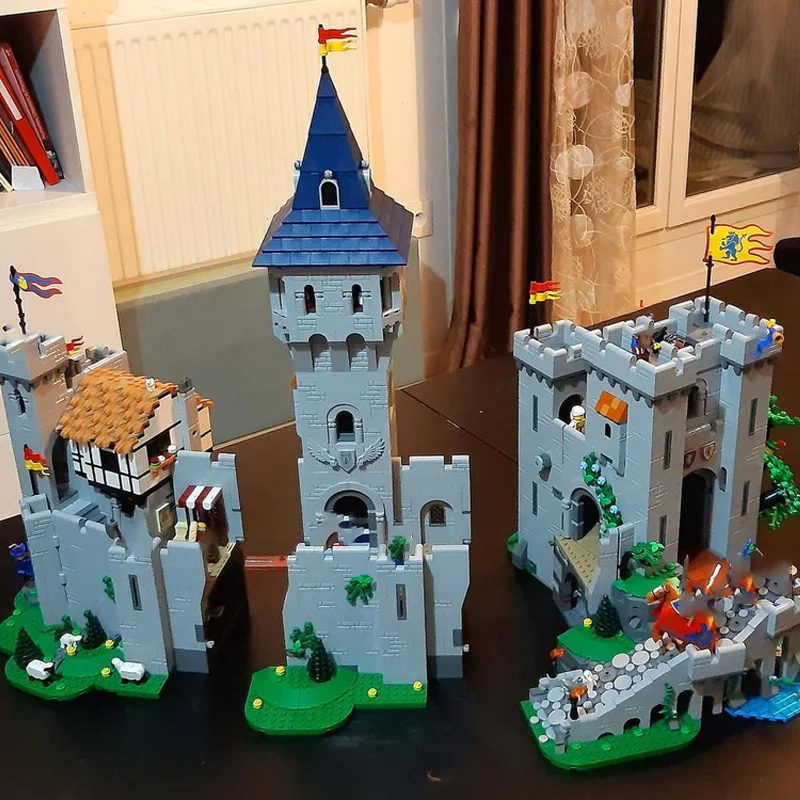 MOC-Premium MOC Building Blocks Kit, Modelo Medieval Knight Castle, Conjunto de Brinquedos Envolventes, Presente de Férias Perfeito para Arquitetura