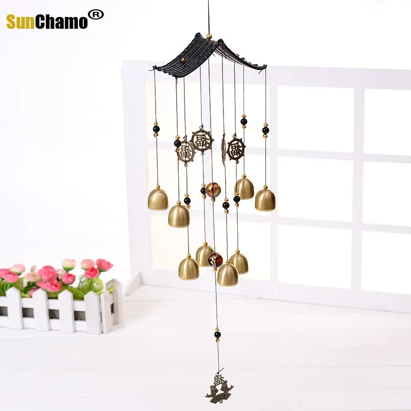 Hot Selling Creative Japanese-style Copper Bell Wind Bell Bedroom Balcony Hanging Door Decoration Shop To Attract Money Bell