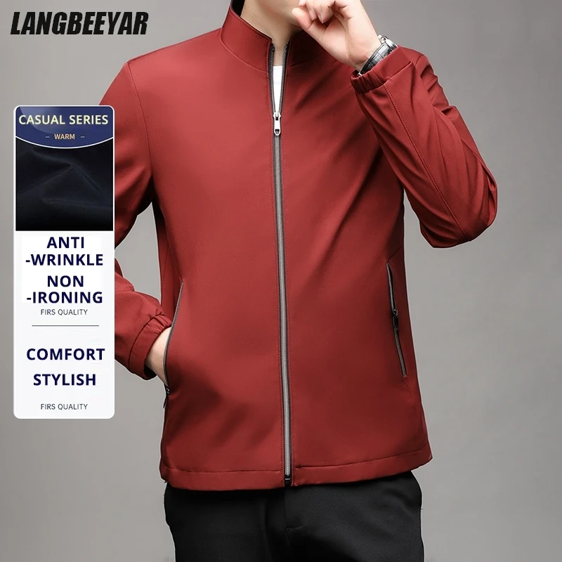 

Высочайшее качество, новинка 2025, мужская куртка, легкая ветровка, мягкая уличная куртка, пальто с воротником-стойкой, осенняя повседневная верхняя одежда