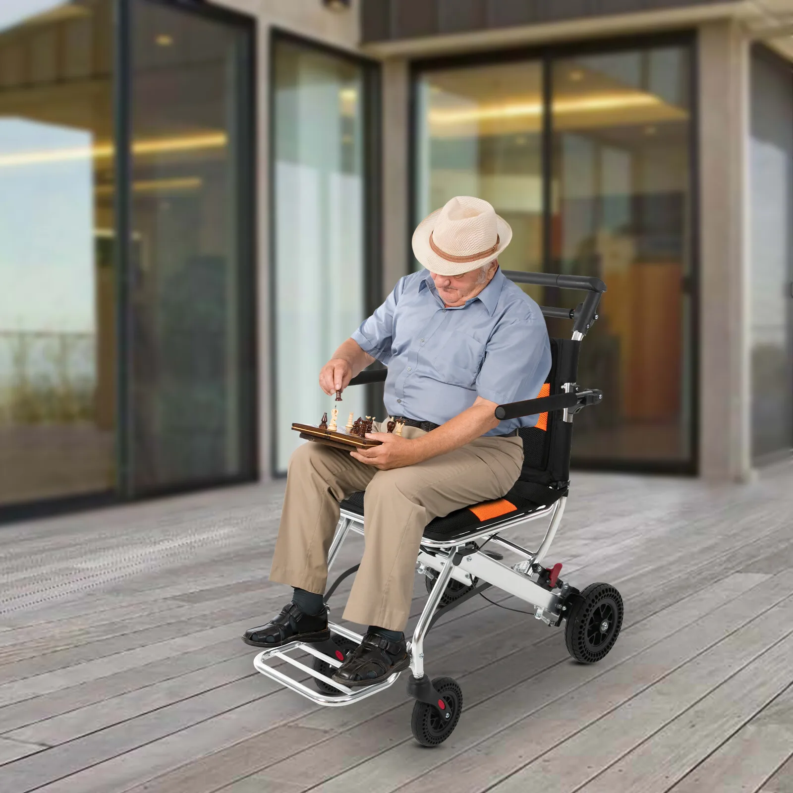 كرسي متحرك قابل للطي من Travel Freedom لكبار السن، خفيف الوزن وسعة 352 رطل للنزهات #5