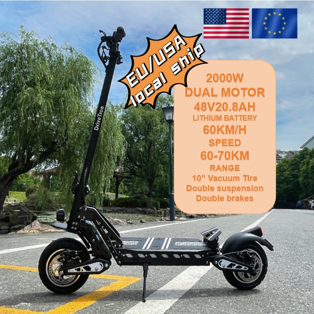 

DriveTron EU USA Stock Dual 2000w Powerful Motor 48V20.8AH Adult Electric Scooter 60km/H Max Speed Fast Electric Scooters