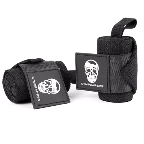 Imagen 2 del producto Muñequeras de levantamiento de pesas con calavera, correa de soporte para muñeca para levantamiento de pesas con bucle para el pulgar para gimnasio, entrenamiento de fuerza de levantamiento de pesas, 1 par