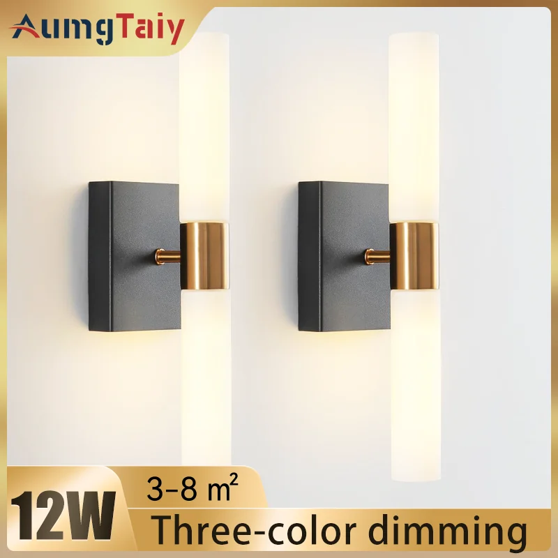 Home Decor 12W LED Wall Lamp Metal Acrylic Shade Sconces for Bedside Corridor Mirror Side Stairs TV Rome Decorative Wall Lights