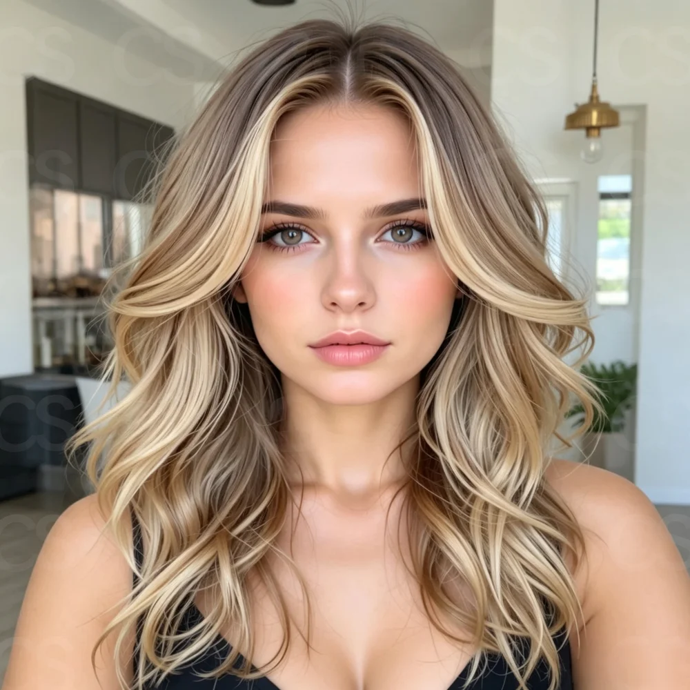 100% Human Hair Glueless Highlight Blond Wig 14 Inch 13x4 Lace Front with Baby Hair Pre-Plucked Natural Looking Hair Extension