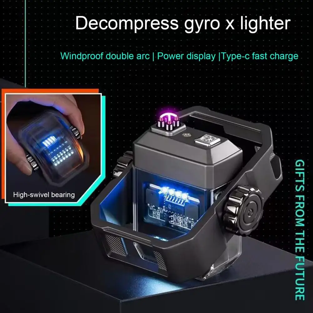 Fidget Spinner Igniter Electric Arc Lighter Metal Lighter LED Light Pulse Flameless Igniter USB Charging Creative Gift