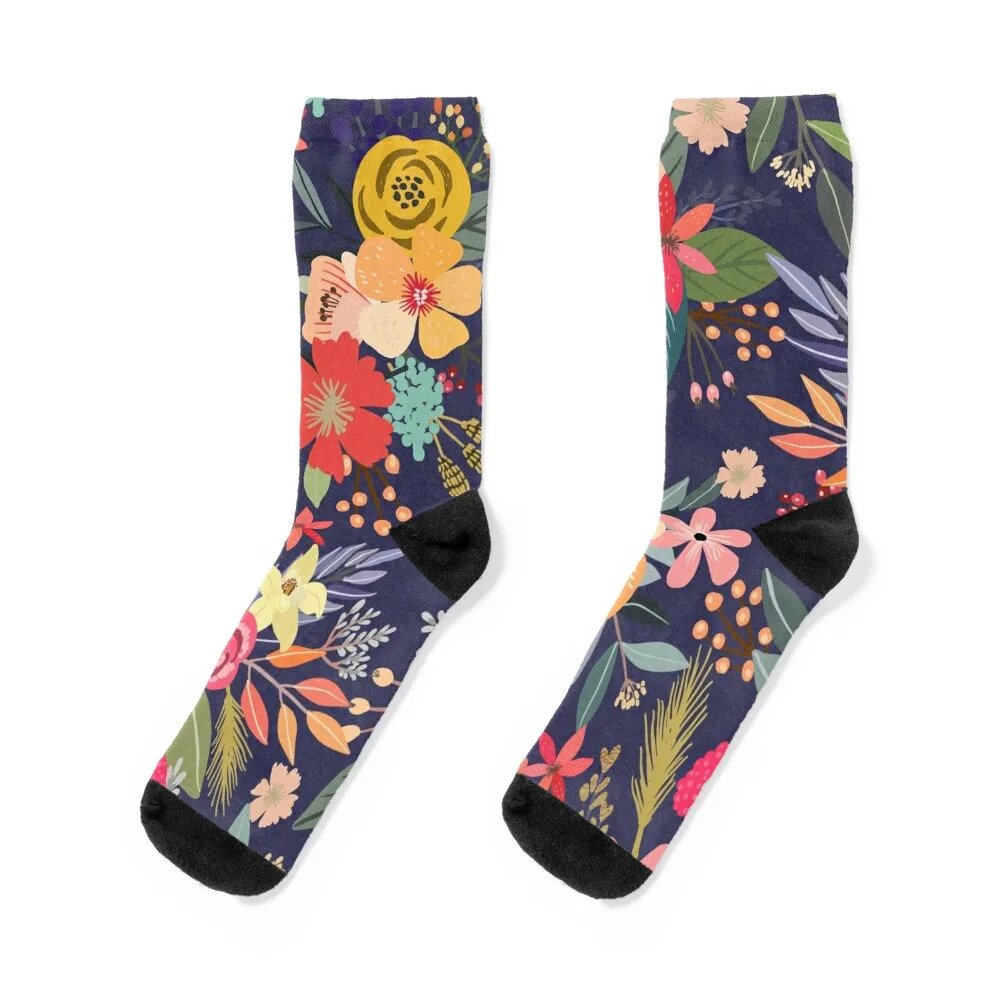 Carpe Diem with flowers Socks aesthetic winter thermal Children's Ladies Socks Men's