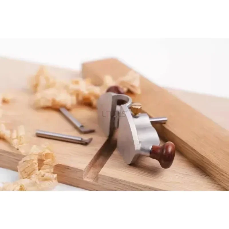 Woodworking Handheld Small Bottom Cleaning Planer Router Plane with Adjustment Knob Manual Slotting Planer Multifunctional Tool