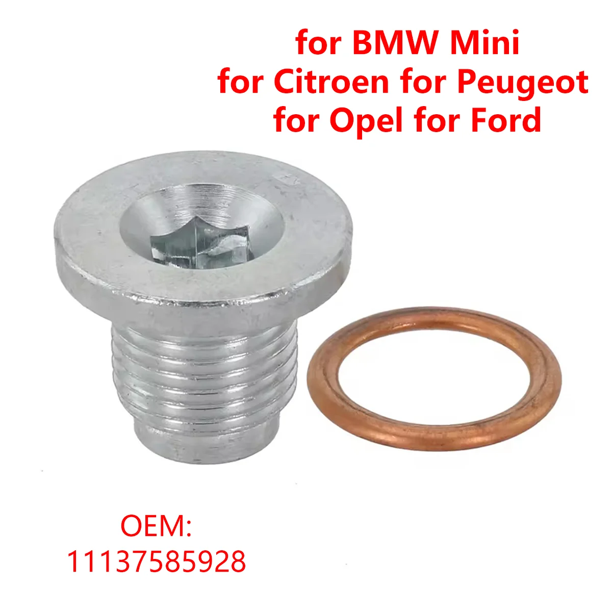 1/2 Peças 11137585928 Parafuso de Vedação do Cárter de Óleo M16x1.5 para Mini, Citroën, Peugeot, Opel, Ford, Renault