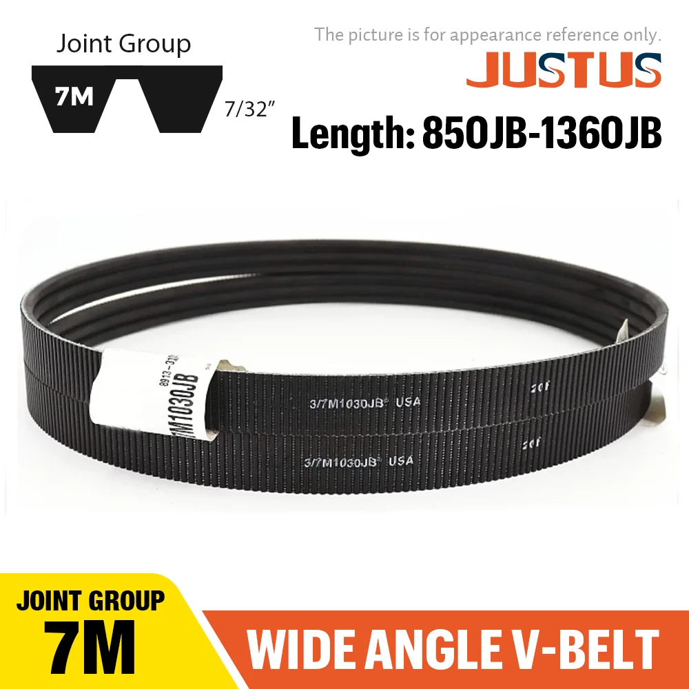 

USA-Wide angle V-belt Joint Group 2/7M 850JB to 3/7M 1360JB For Harbor Freight Lathe Drive Belt Transmission Triangle Belt