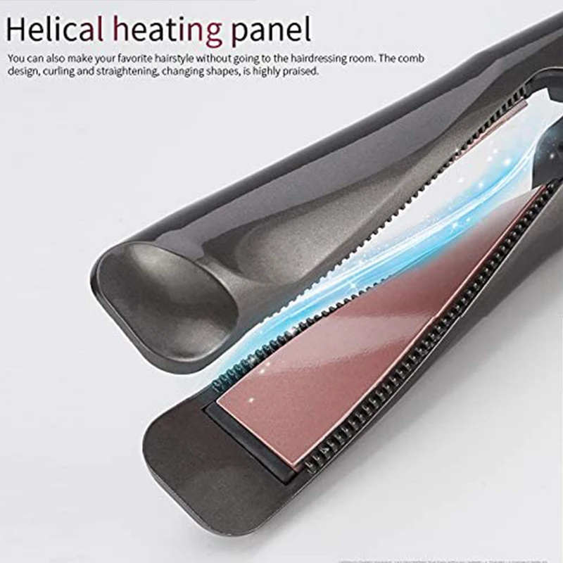 2-In-1 Hair Straightener Iron Flat Curling Iron, Curling Iron Tourmaline Ceramic Twisted Flat Iron