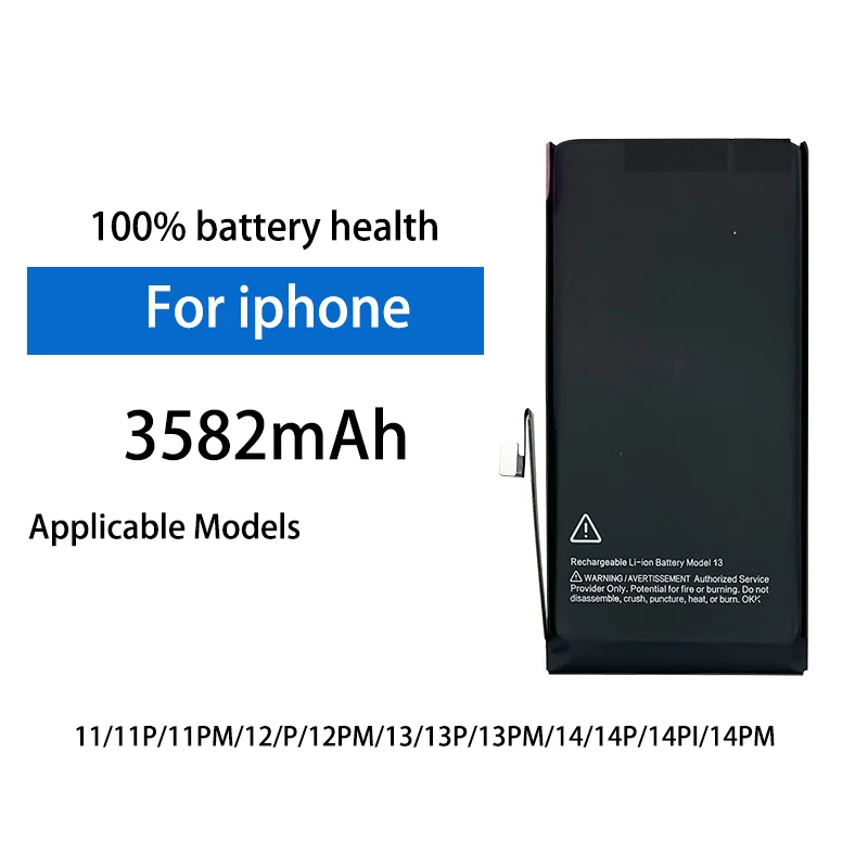 

3582mAh 3.8V Rechargeable Lithium Polymer Battery For IPhone X XR XS XS Max 11 12 13 14 Professional High Capacity Phone Battery