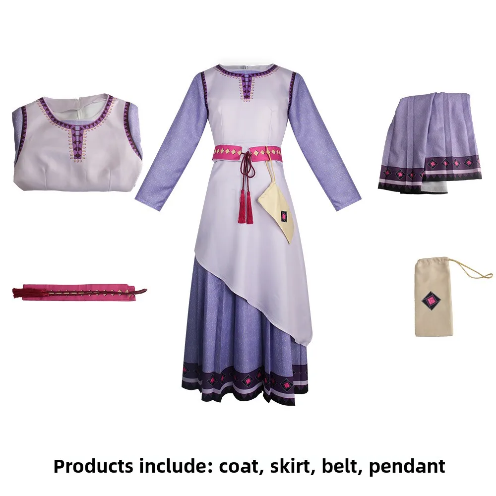 

Magical Girl Halloween Cosplay Costume - Sparkly Purple Dress with Star Accessories for Anime Conventions & Party Outfit