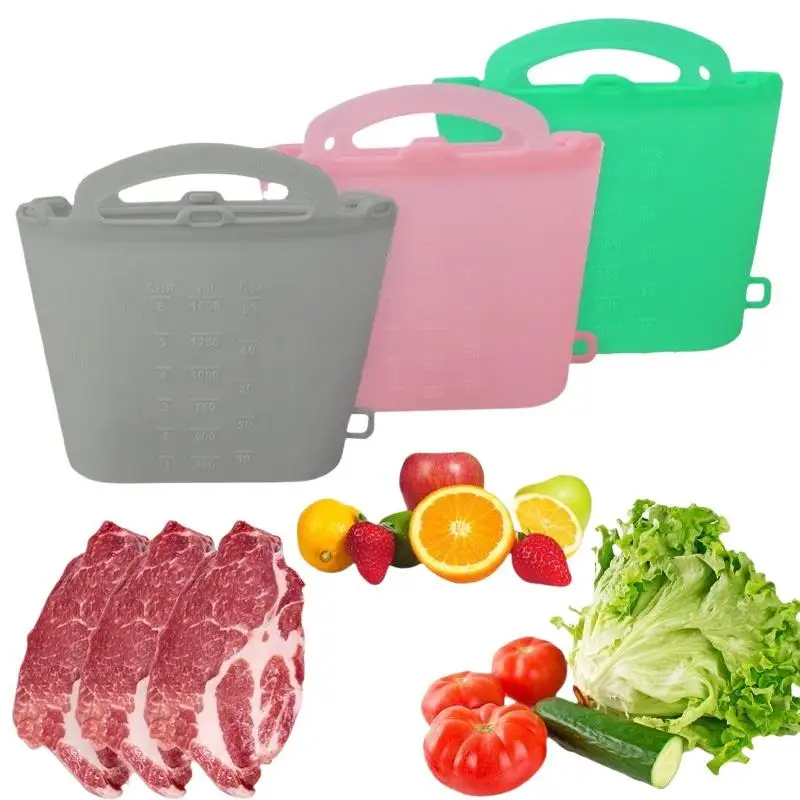 Gefrierbeutel 1000 1200 1500 ml, selbstdichtender, auslaufsicherer, wiederverwendbarer Frischhaltebeutel zum Kühlen von Picknick-Essen – Detail 9