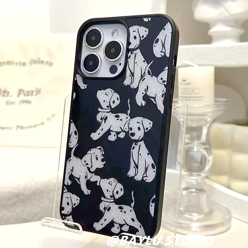 

Cartoon Cool Dalmatians Phone Case for IPhone 15 14 11 12 13 Pro Max Funny Korean Pet Dog Phone Case for IPhone XR XS MAX