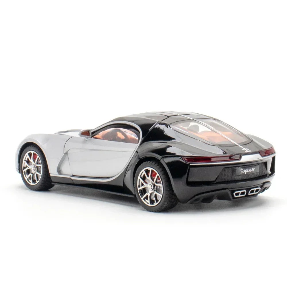 1:24 Bugatti Atlantic Supercar Alloy Toy Car Model Wheel Steering Sound and Light Children\'s Toy Collectibles Birthday gift