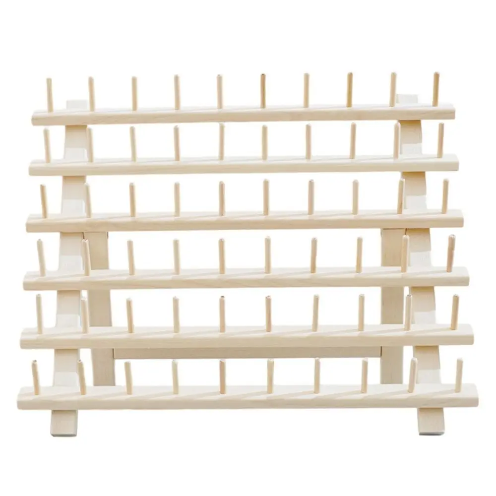 

60 Spools Wooden Thread Holder Embroidery Foldable Sewing Thread Storage Rack Sewing Durable Sewing Rack Organizer Home