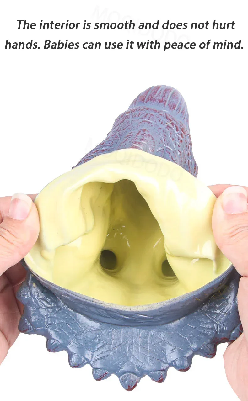 Marionetas de mano con cabeza de dinosaurio suave para niños, modelo de cabeza t-rex realista, juguete de tiburón, Jurass, parque de animales, juguetes del mundo de dinosaurio para niño