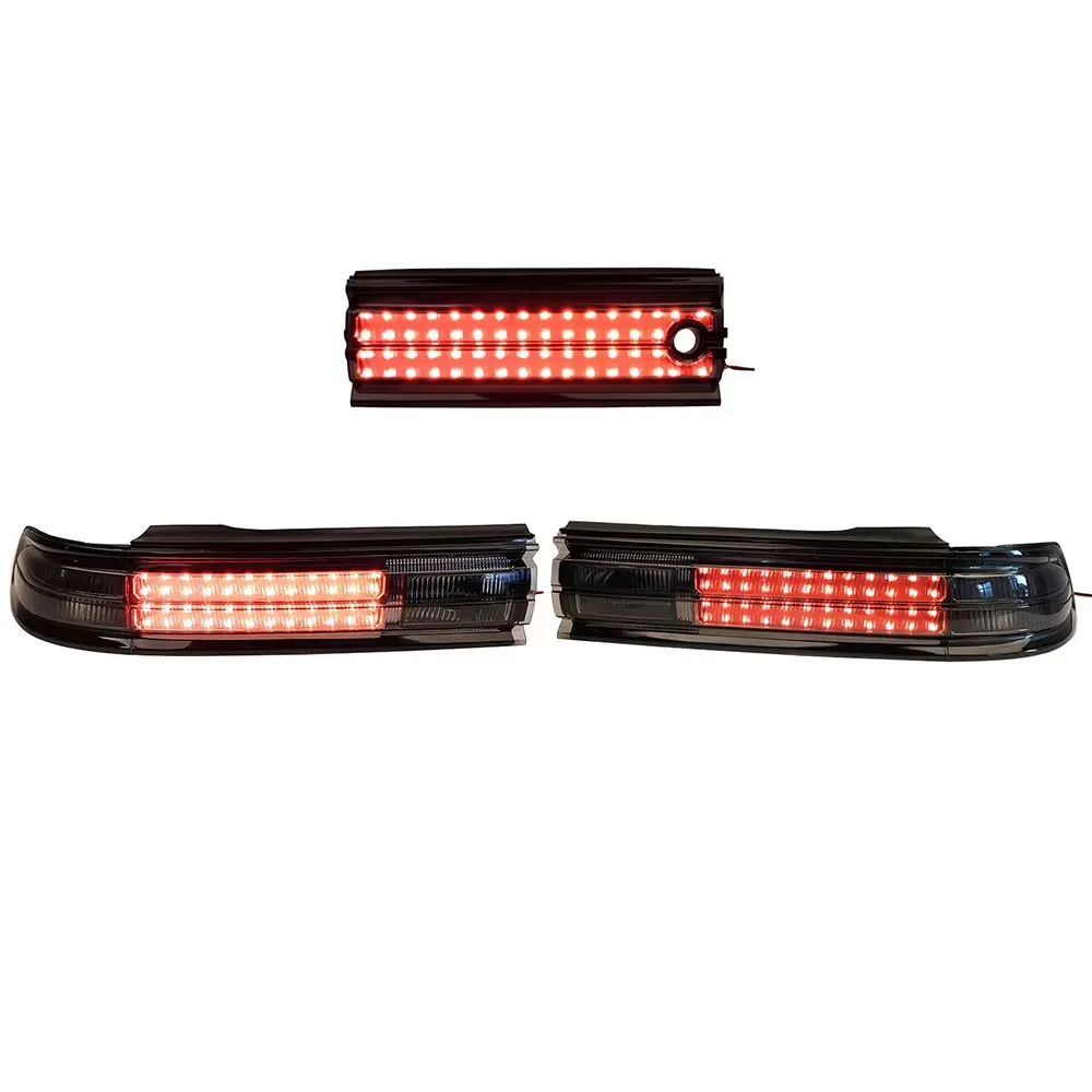 3Pcs Modified LED Smoked Tail Light For Toyota Mark 2 GX90 JZX90 1992‑1995 Rear Lamp Brake Turn Signal Light