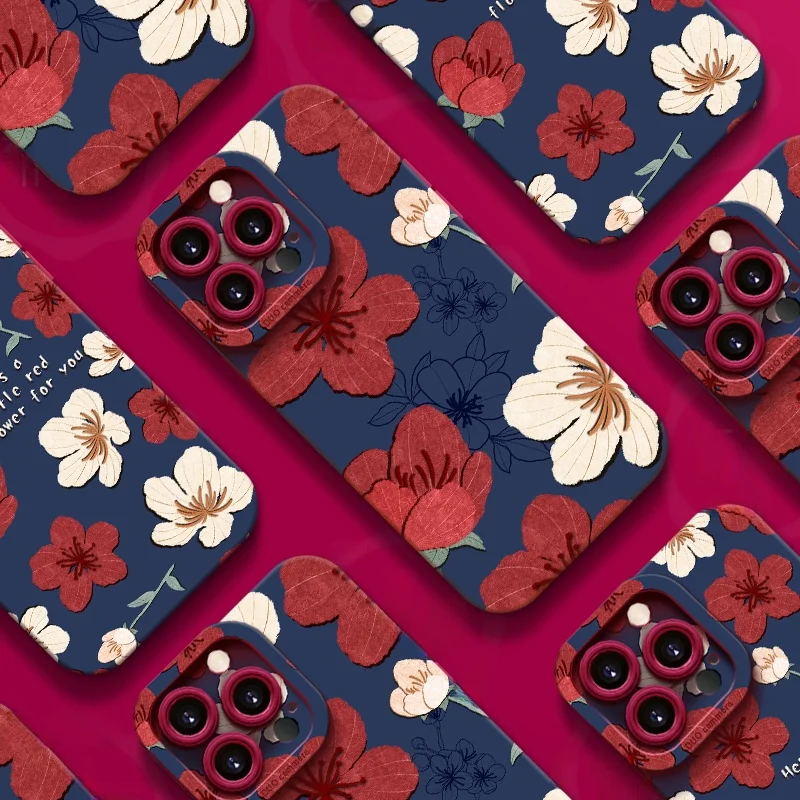 

QBIG High Defn Silicone Phone Case for iPhone 7Promax New Model Hibiscus Design AntiFall Soft Protection Cover