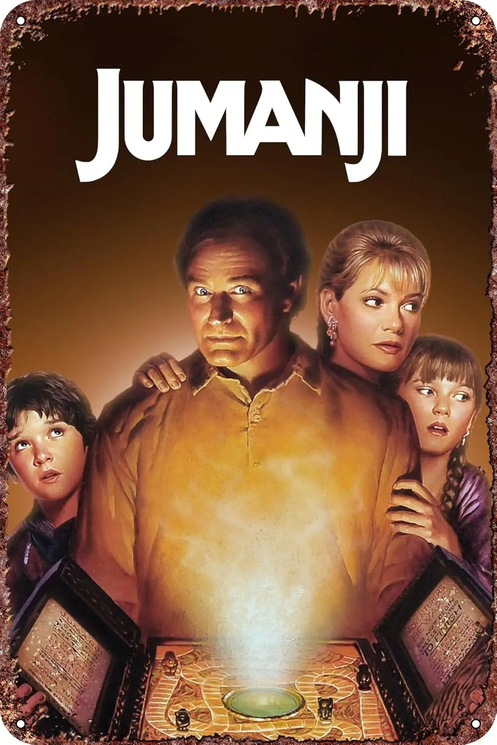 ملصق الفيلم لعلامة جدار ديكور Jumanji - لافتة معدنية من القصدير بمظهر عتيق مقاس 8 × 12 بوصة، بار، ديكور فني على شكل كهف للرجال. #1