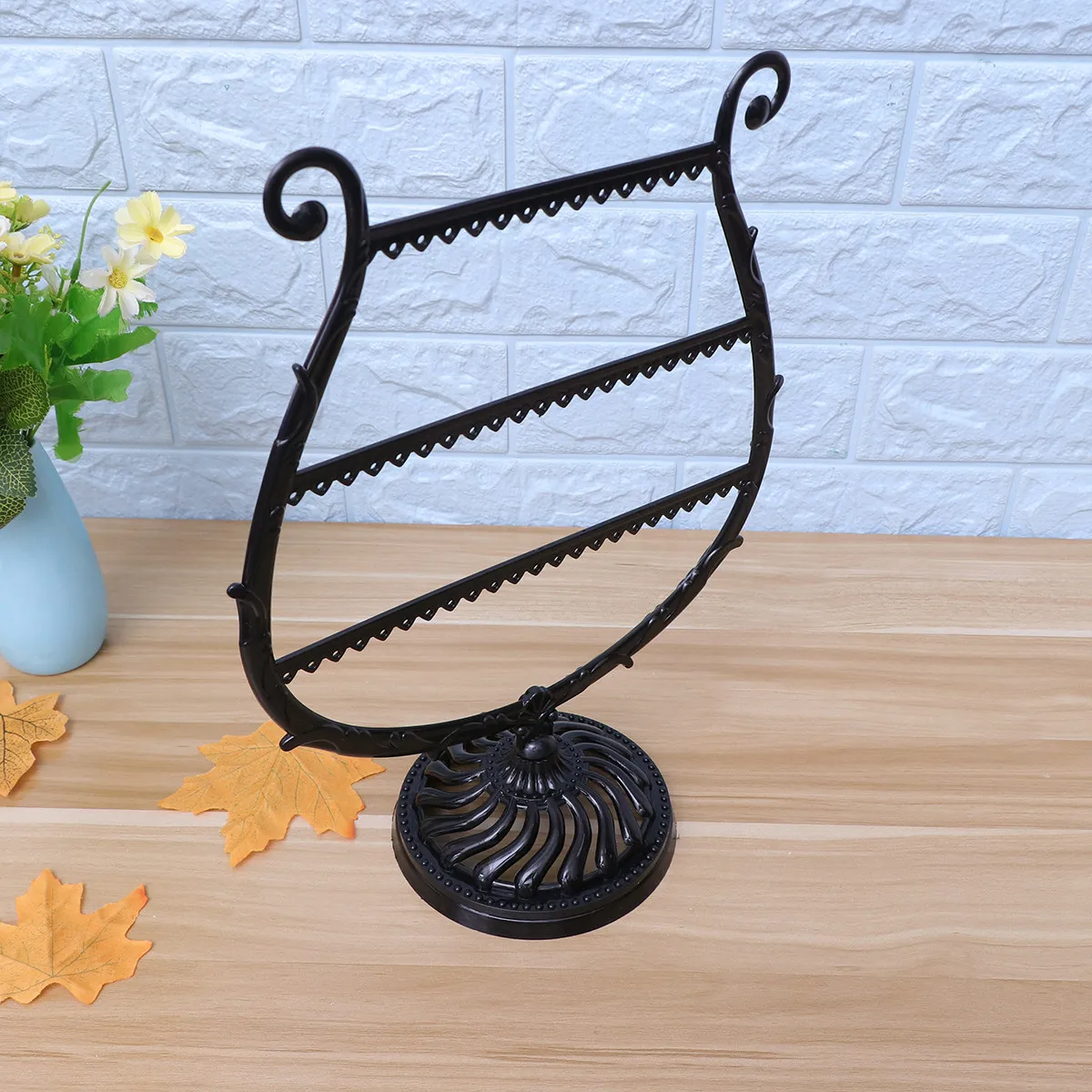 Style Earring Organizer Earring Display Stand Vintage Jewelry Women Compact Sturdy Holds Necklaces