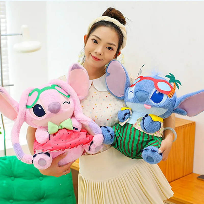 

35/60cm Disney Hawaii Lilo and Stitch Plush Stuffed Toy Cartoon Cute Anime Summer Angel Doll Plushie Soft Gift for Kids Xmas