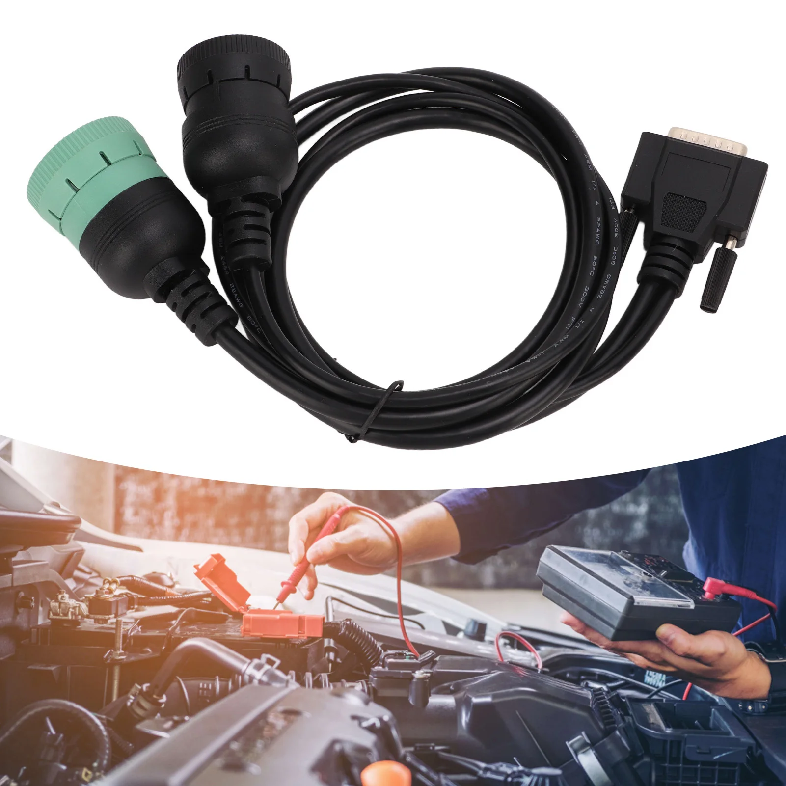 Scanner Diagnostic Cable 402048 6 Pin 9Pin Code Reader Adapter Replacement for NEXIQ USB Link1