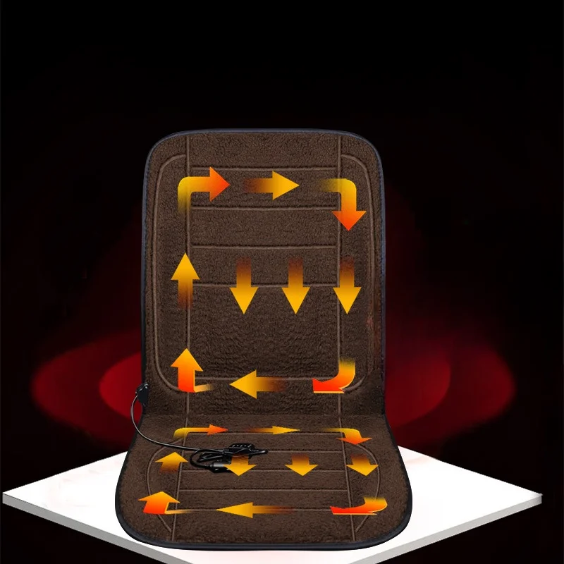 Universal Car Heatable Seat Cushion Winter Single Piece Short Plush Seat Cushion Three Piece Set Auto Interior Accessories