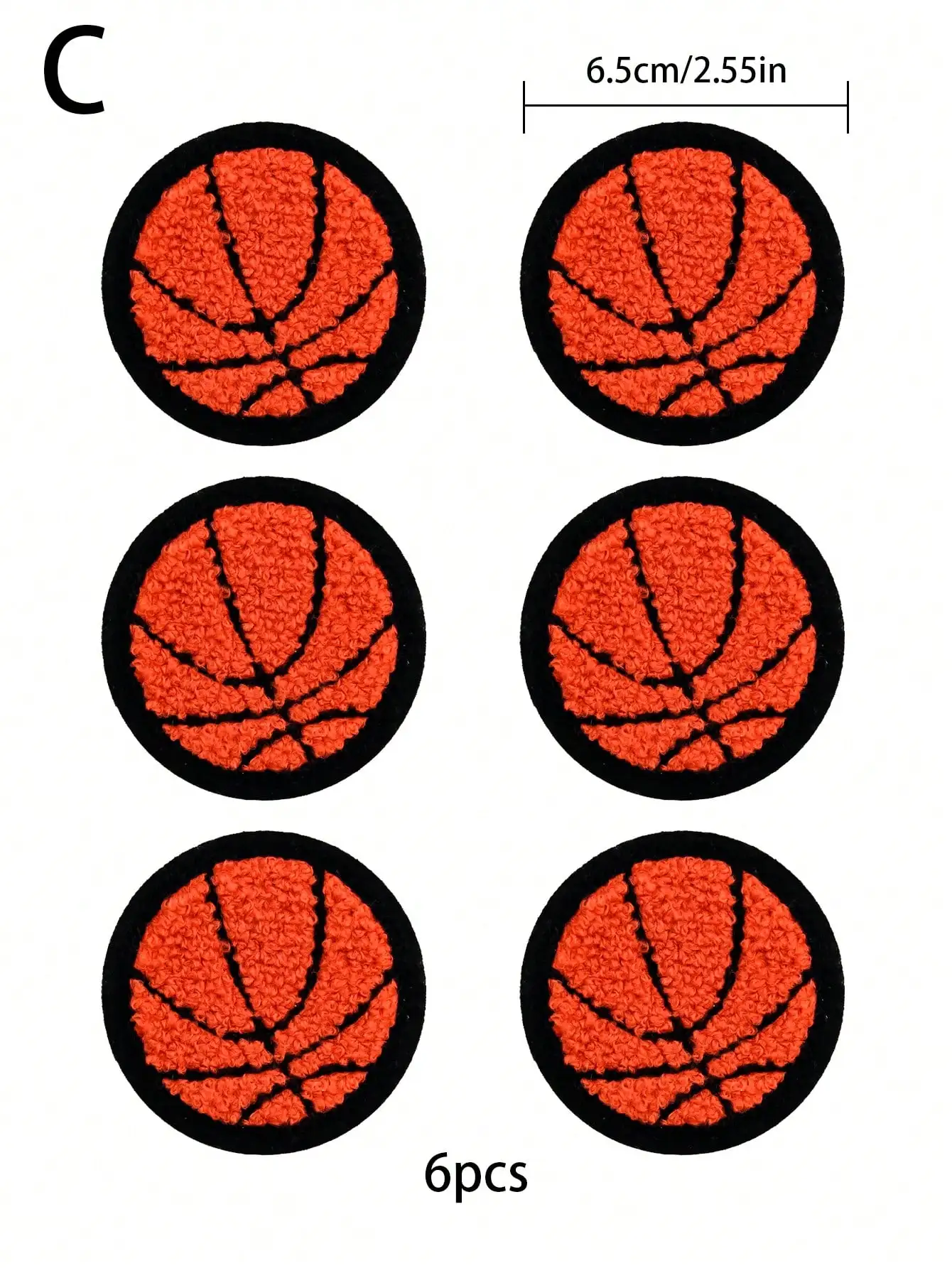 6pcs baseball football basketball towel patch, DIY decorative hats, backpacks, clothing, sewing accessories and accessories