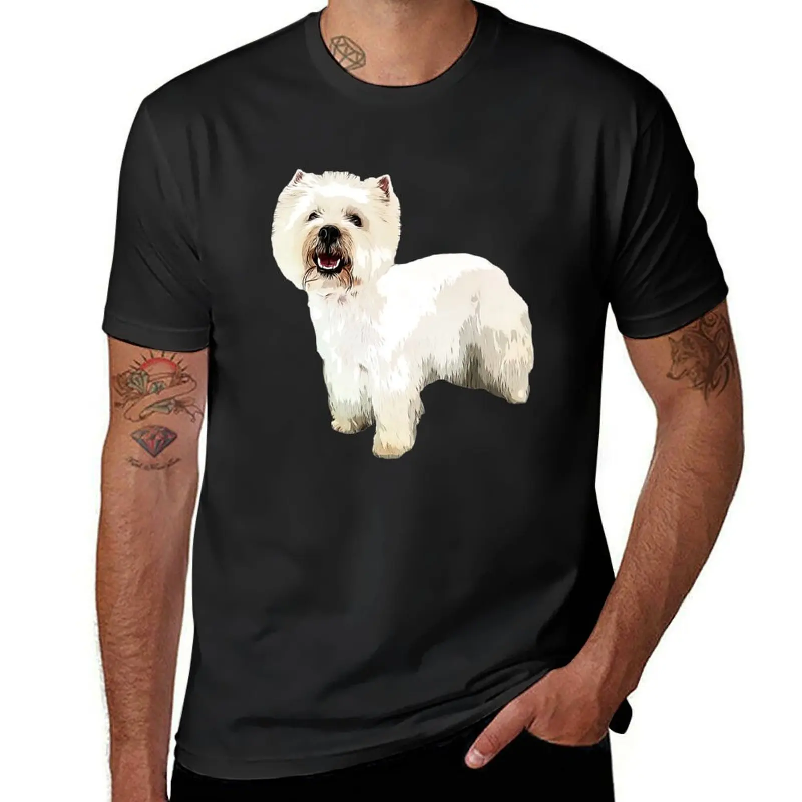 Westie West Highland Terrier T-Shirt hippie clothes quick-drying mens t shirts casual stylish