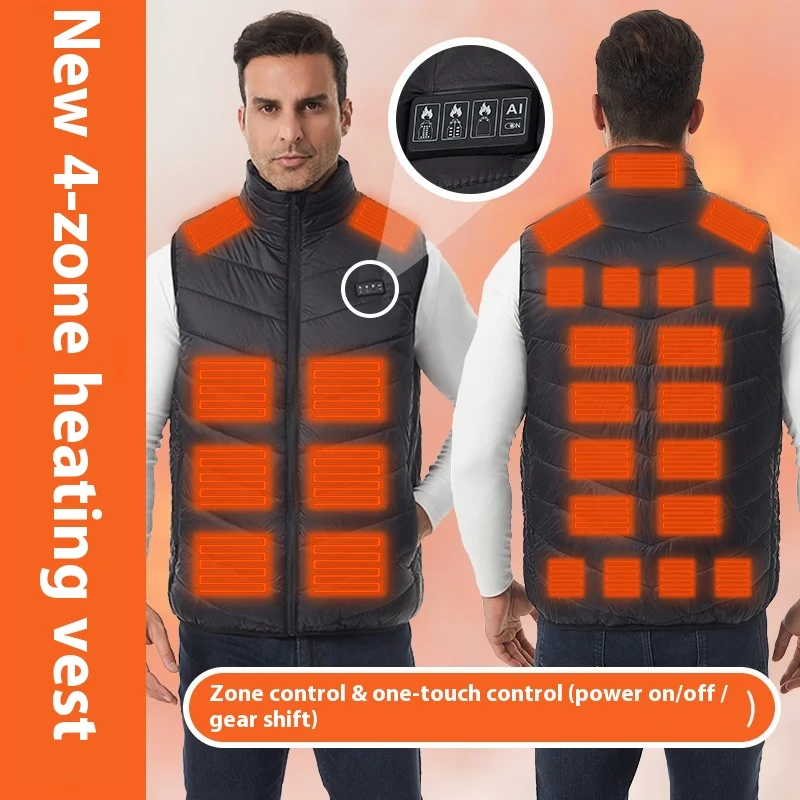 

Intelligent Heating Vest 2025 Winter New Style Constant Temperature Electric Heating Unisex Four Control 27 Zone Heating Vest