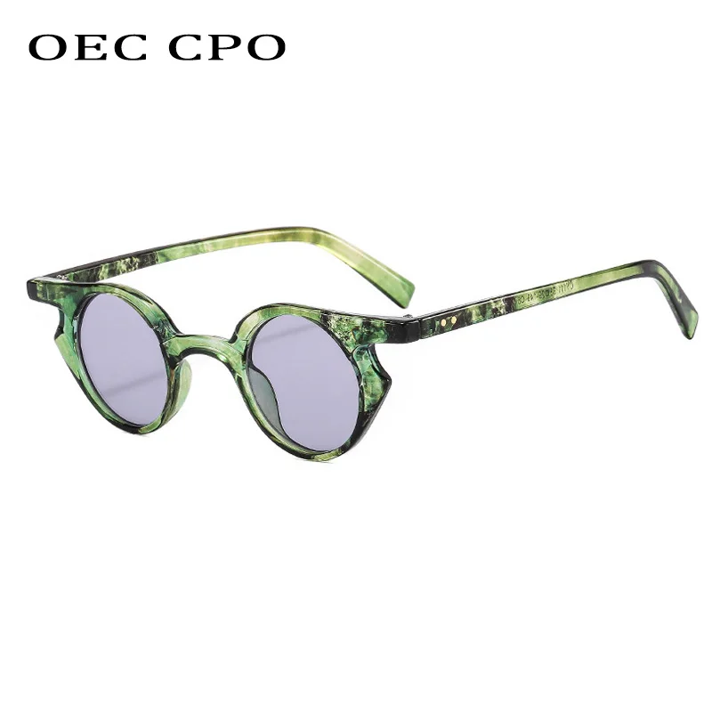 OEC CPO Sexy okrągłe okulary kobiety moda mała ramka okulary UV400 Punk panie nowy Trend okulary odcienie Retro UV400